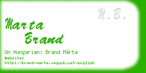 marta brand business card